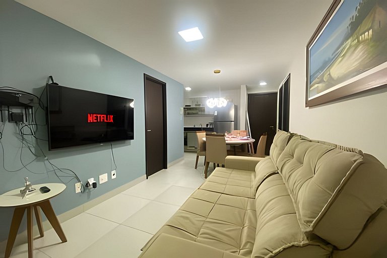 Apto beira-mar com piscina e vista paradisíaca