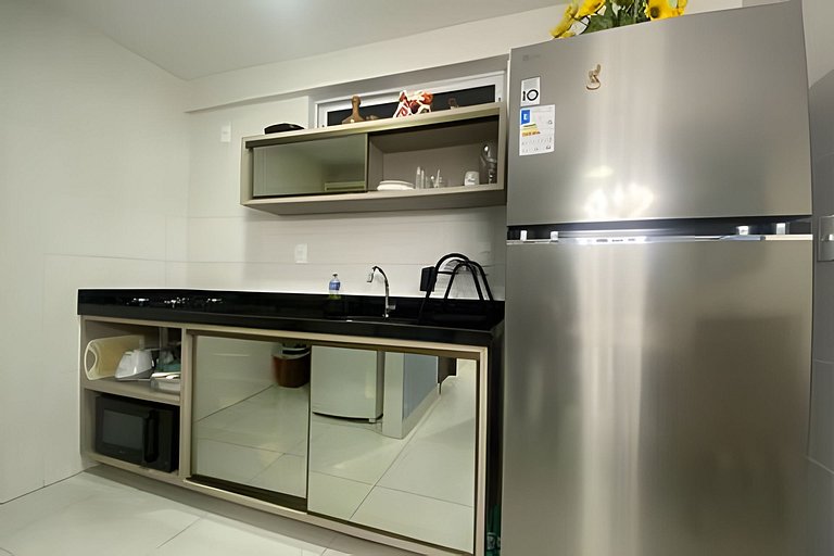 Apto beira-mar com piscina e vista paradisíaca