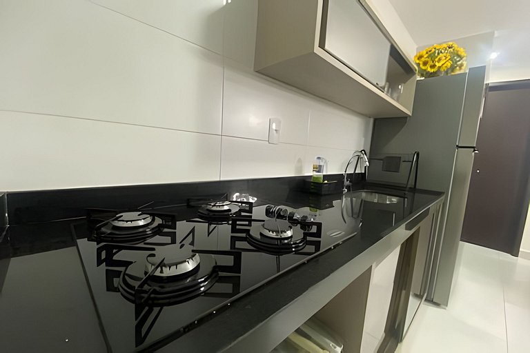 Apto beira-mar com piscina e vista paradisíaca