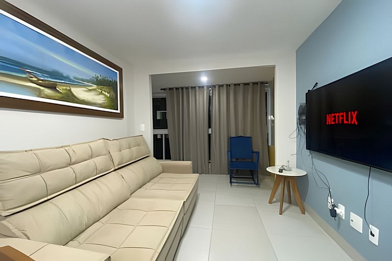 Apto beira-mar com piscina e vista paradisíaca