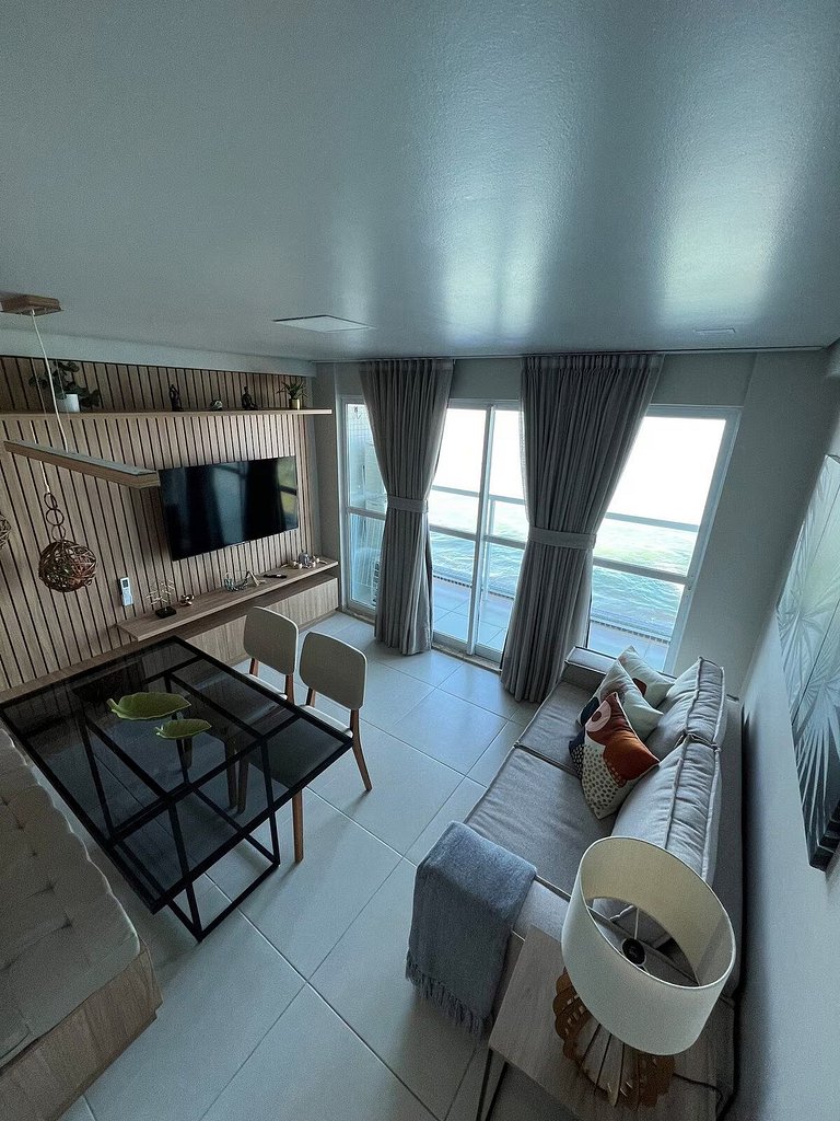 Apto Pé na Areia, Frente Mar 2 Quartos