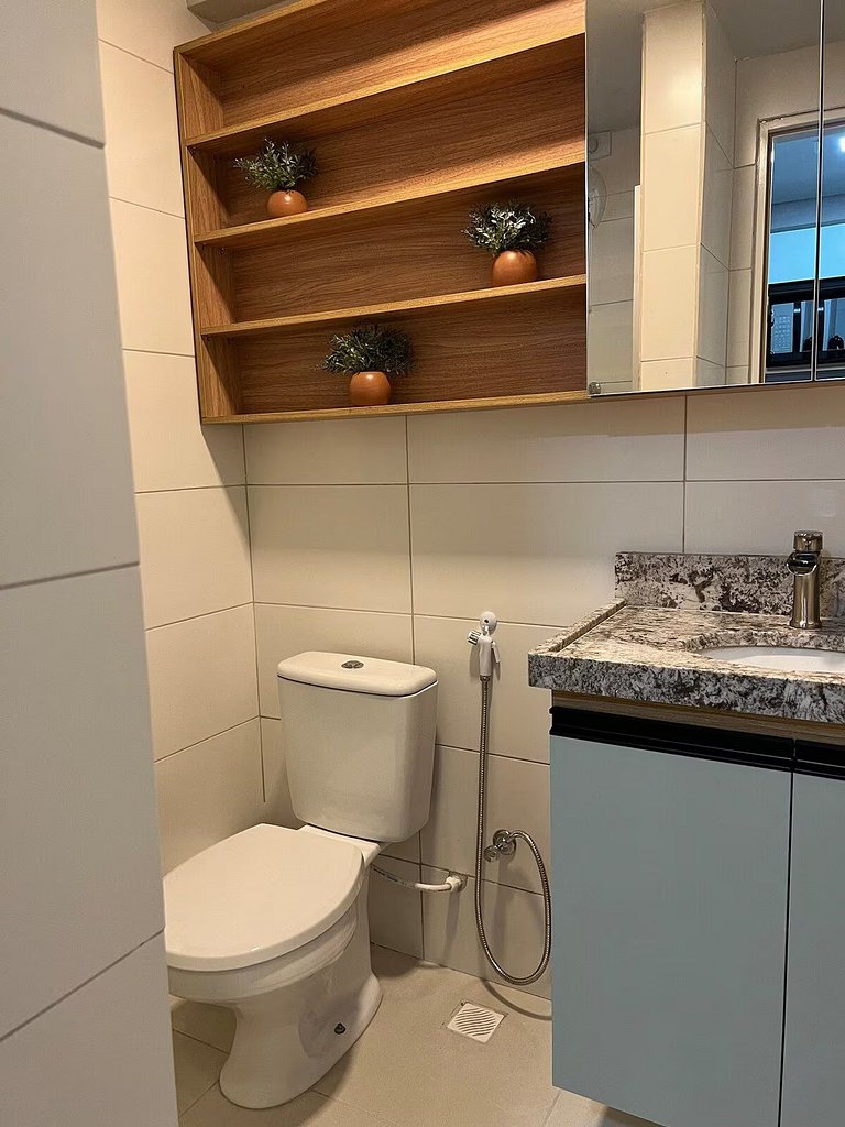 Apto Pé na Areia, Frente Mar 2 Quartos