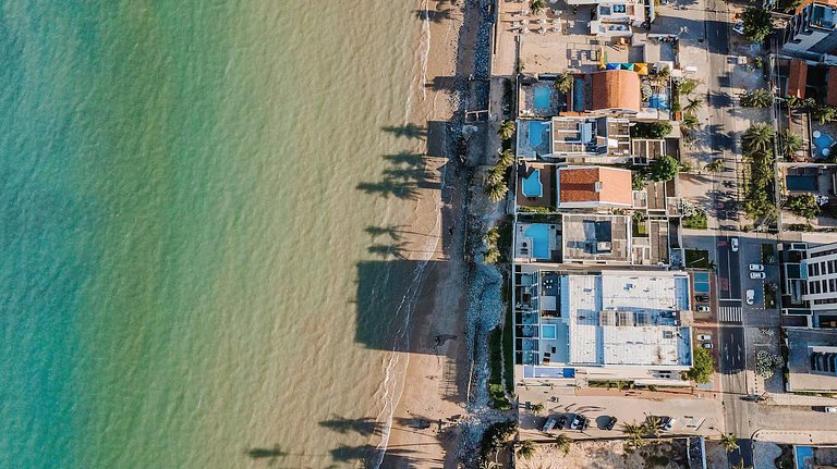Apto Pé na Areia, Frente Mar 2 Quartos