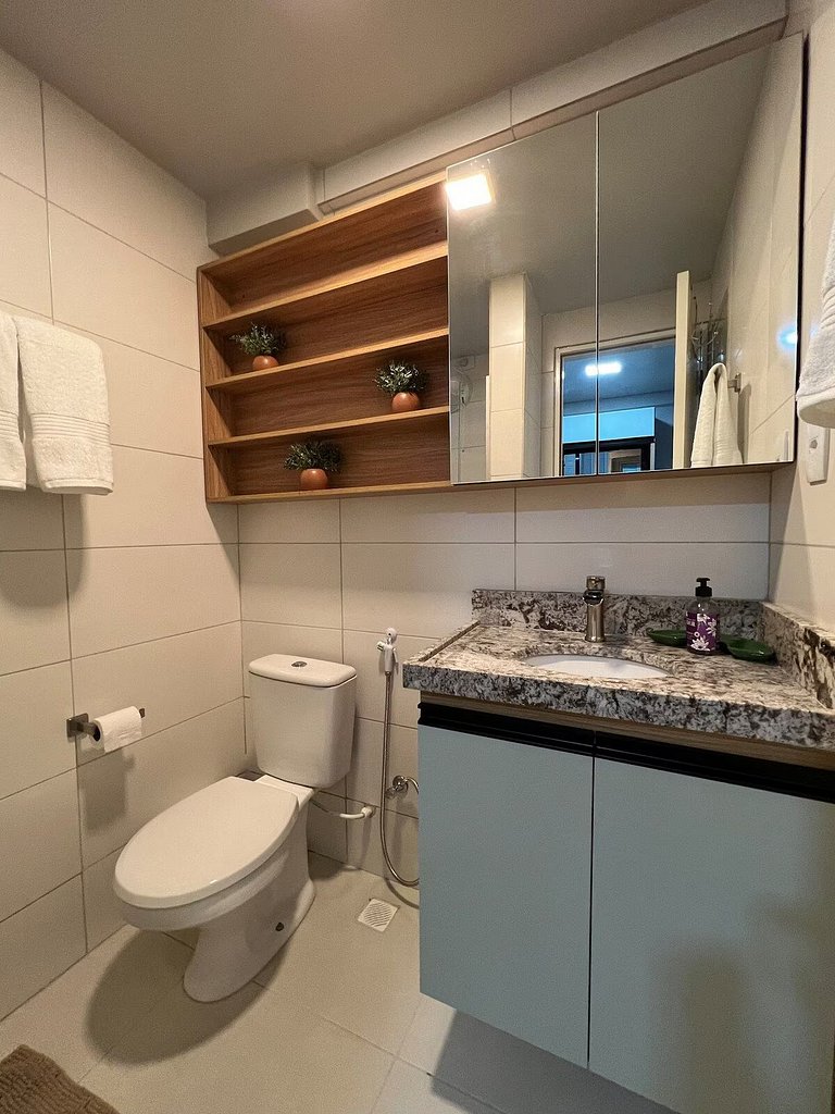 Apto Pé na Areia, Frente Mar 2 Quartos