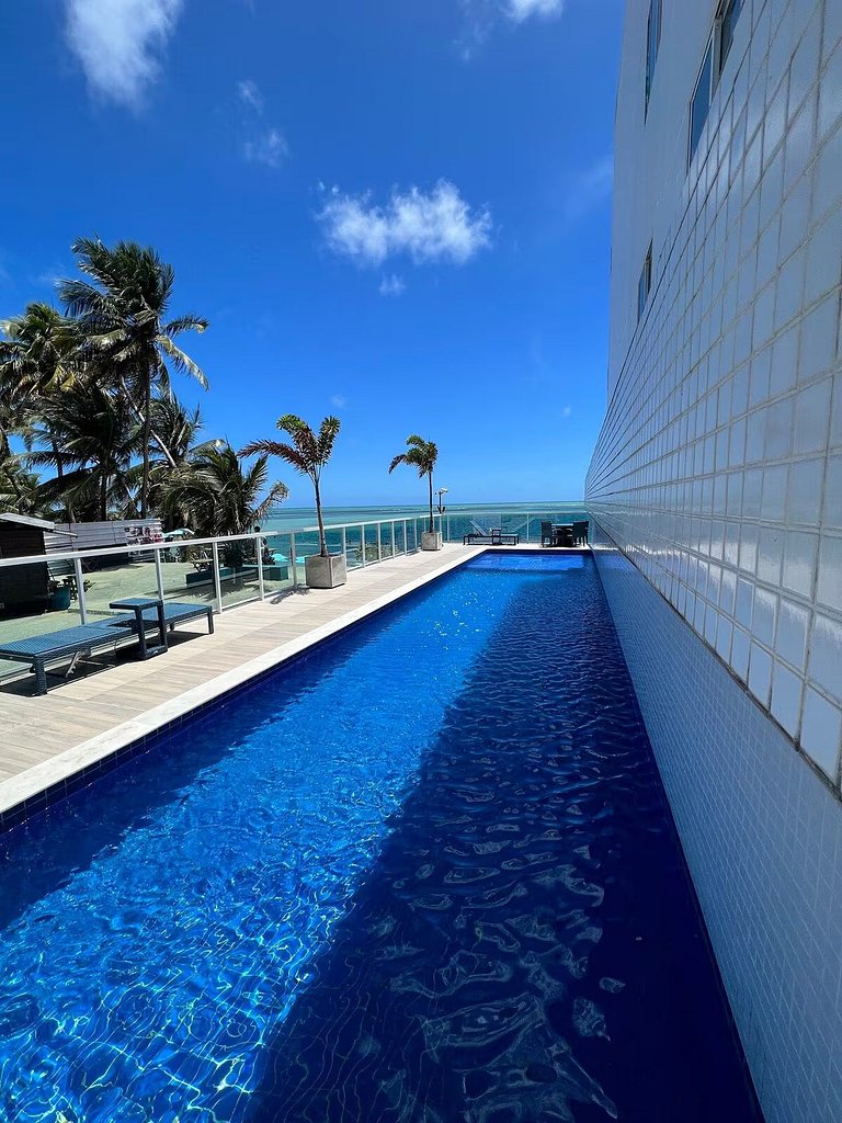 Apto Pé na Areia, Frente Mar 2 Quartos