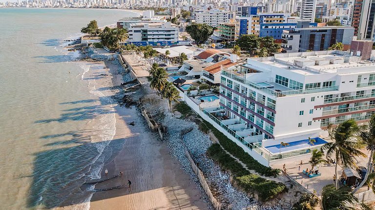 Apto Pé na Areia, Frente Mar 2 Quartos