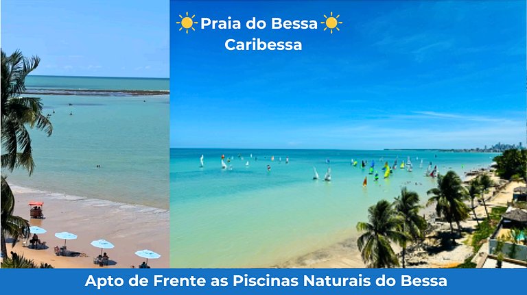 Apto Pé na Areia, Frente Mar 2 Quartos de Frente Para os Cor